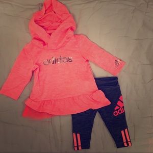 Adidas hoodie and yoga pants 3-6 months girl